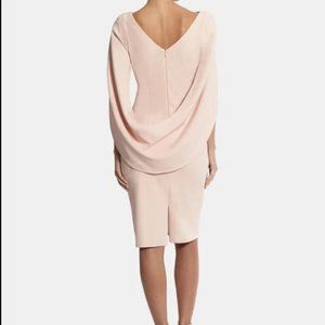 BETSY & ADAM CAPED PINK SHEATH DRESS